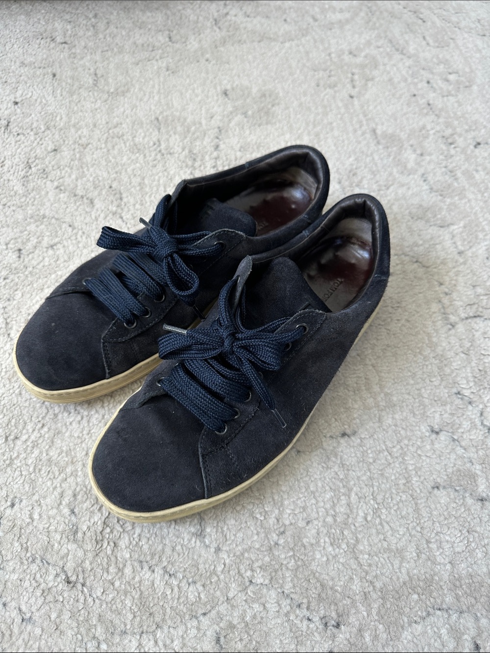 Tom Ford Men's Navy Suede Sneakers